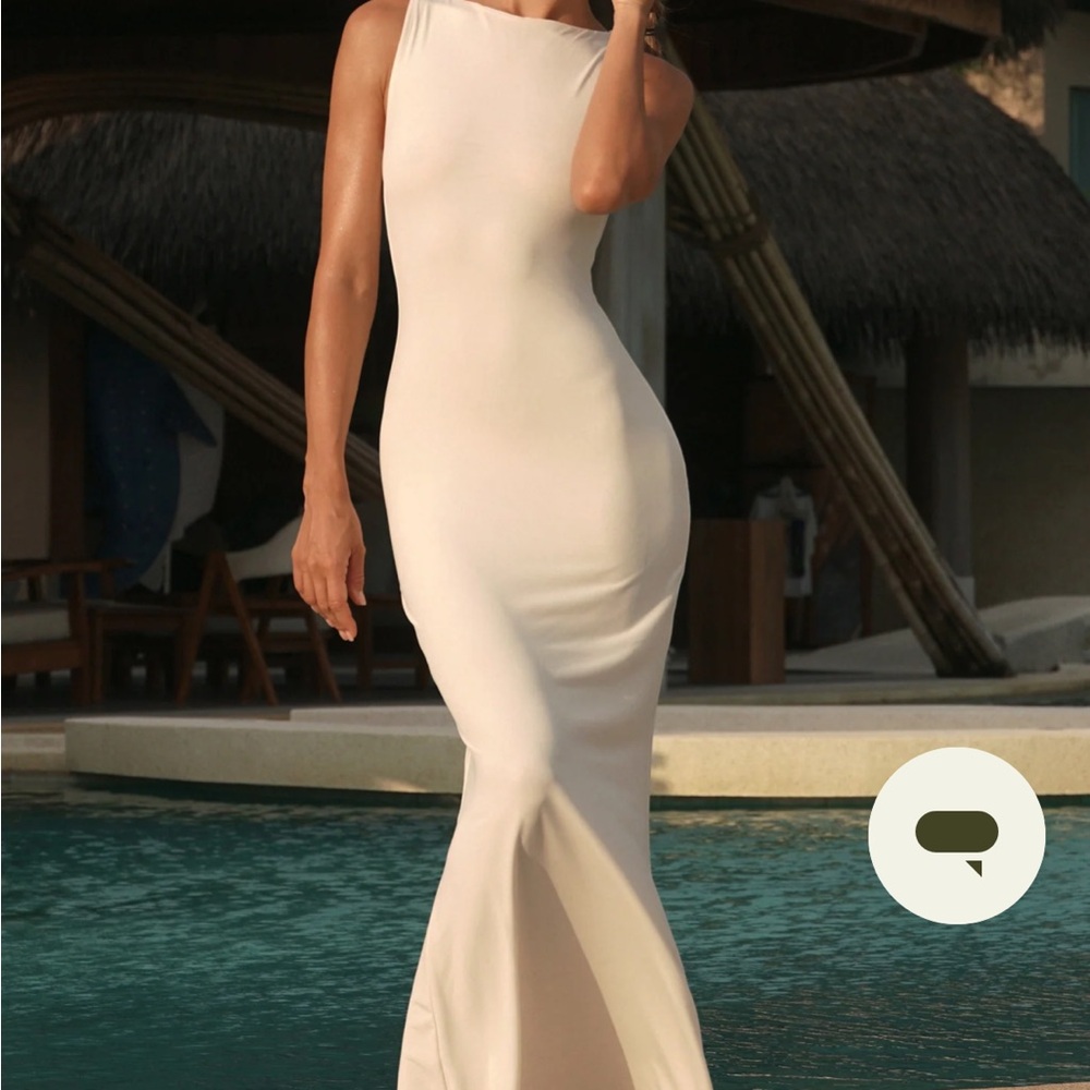 Medium Meshki Sleeveless Slinky Maxi Dress - Bone
